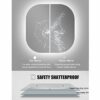 SkiPdr Led Vanity Mirror Bathroom Mirror with Lights and Time Temperature Display, Wall Mounted Antifog Dimmable Makeup Rounded Arc Corner