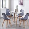 Life Interiors Lorenzo Retro Dining Chair 2-Piece Set, Grey
