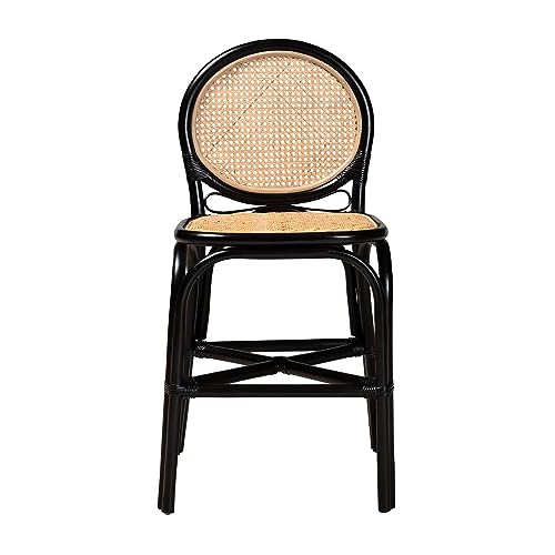 bali & pari Ayana Counter Stool, One Size, Natural Brown/Black