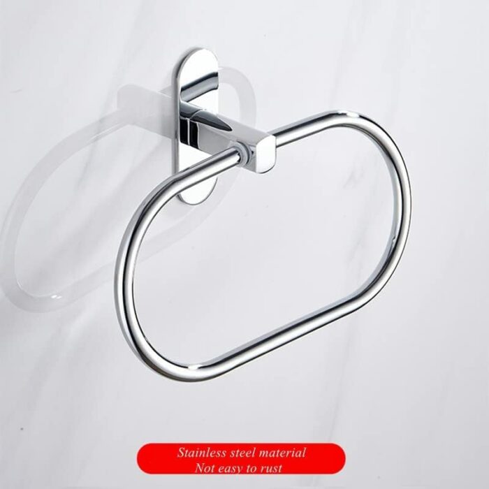 RAKUTE Home Storage Bathroom Accessories, Stainless Steel Wall Mounted Hand Towel Ring Holder, Multifunction Towel Rack Hanger Organizer Bathroom