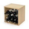 Compactor Rhone Wine Rack Cube, Holds 16 Bottles, Metal and Wood, Brown/Black, 36 x 30 x 36.5 cm, RAN10332
