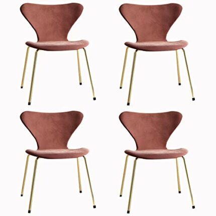dining chair Kitchen Dining Room Furniture Chairs Dining Chairs Set Of 4 with Metal Legs Velvet Seat And Backrests Kitchen Living Room Lounge Cha