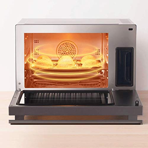 KKYKP Digital Countertop Toaster Oven,Steaming and Baking One Large Capacity 28L,Black