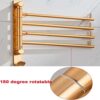 Towel Rack Wall Mounted With Swivel Rails,Holds 4 Towels,Ideal As Bathroom Towel Rail Or Kitchen Tea Towel Holder,Polished
