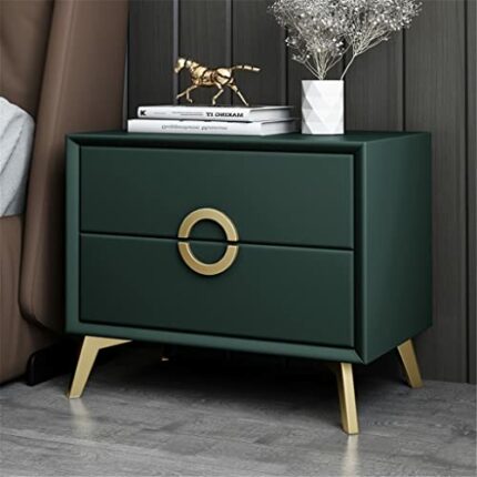 N/A Bedside Table Bedroom Furniture Minimalist Leather Art Night Table Solid Wood Simplely Bedside Cabinet (Color : black-Soul Eater1)