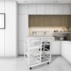 DINGZZ 4 Tier Storage Trolley Cart Kitchen Organizer Bathroom Movable Storage Shelf Wheels Household Stand Holder