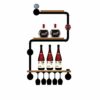 Wine rack Wall-mounted Wine Rack Loft Vintage Industrial Wind Wall Wine Rack Wrought Iron Hose Rack Goblet Holder Shelf (size: 60 × 100cm)