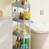 LEHOM 5.1" Slim Storage Cart - 4 Tiers Bathroom Organizer Mobile Shelving Unit Storage Rolling Utility Cart Slide Out Organizer for Kitchen Bathr