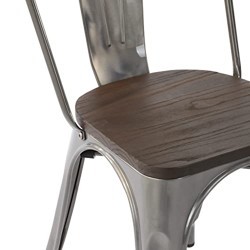 FurnitureR Dining Chair, Metal, Coffee