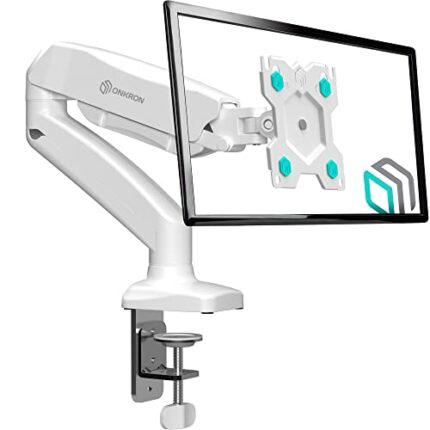ONKRON Full Motion Gas Spring Desk Mount for 13-32 Inch Screens - VESA Compatible, Smooth and Easy Adjustment, Durable and Secure, Space-Saving D