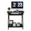 WALNUT Computer Desks PC Laptop Desks Learning Workstations Home Office Furniture Black (Color : A, Size : 27.6X18.5X29.2'')