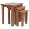 AERATI Nest of Tables Set of 3 Nesting Coffee Tables OAK Side End Lamp Tables for Living Room Natural