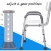 CHEWO Bath Stools,Shower Stool Bathroom Seat Bath Seat Height Adjustable with Armrests Lightweight Aluminum with Backrest Folder for Elderly Woma