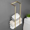 Towel Racks for Bathroom, NEWRAIN Rolled Towel Storage Wall Mounted Bath Towel Holder for Folded Large Towel Washcloths, Bathroom Organizing Brus