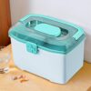 Bershaker Medicine Box,Family First Aid Box,Storage Box,Portable Medicine Cabinet,2 Layers with A Mini Pill Box,Multifunctional Plastic Storage C