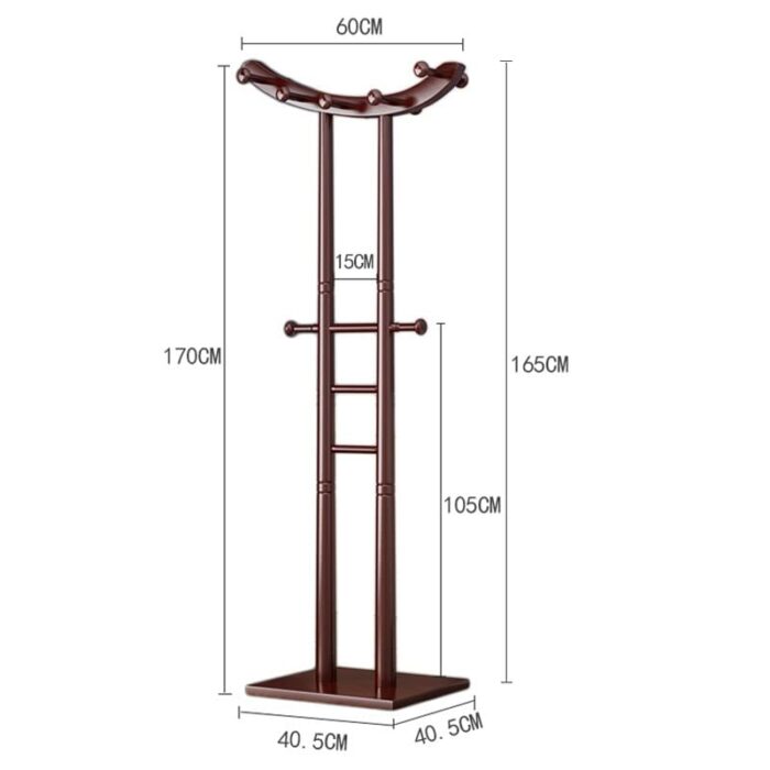 maozi Wooden Bedroom Clothes Standing Coat Rack Floor Laundry Entrance Hall Hanger Rack Foot Design Furniture (Color : Argento, Size : Light Grey