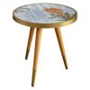 Mabel Home Side Table Modern Circle Coffee Table, End Table for Living Room/Bedroom (White)