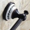 Ceramic Towel Bar Single Bar Matte Black Bronze Antique Bathroom Copper Bathroom Wall Towel Rack 60Cm/D