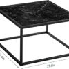 SAYGOER Black Coffee Table Small Square Coffee Tables Simple Modern Center Table for Living Room Home Office 27.6 * 27.6 * 15.7Inch, Easy Assembl
