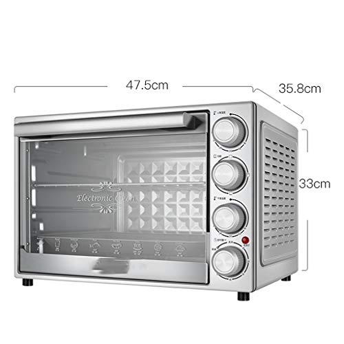 KKYKP Brushed Stainless Steel, Desktop Electric Oven, Large Oven, Silver, Stainless Steel,