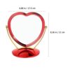 minkissy Heart Mirror Travel Makeup Mirror Rotatable Tabletop Mirror Double Sided Cosmetic Mirror with Base for Bedroom Bathroom Red