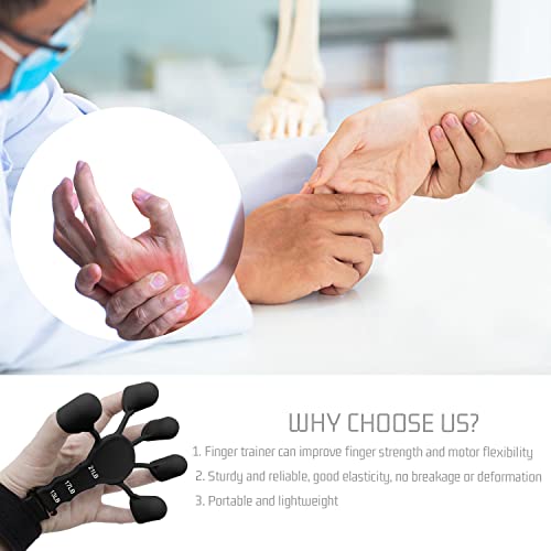 LSYYSL 1 Finger Strengthener, 1 Adjustment Strap, Silicone Wrist Stretcher, Hand Grip Strength Trainer, Strengthener, Hand Exercise Equipment for