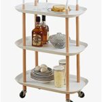 UXZDX Home Three-layer Removable Dining Trolley Home Kitchen Storage Shelf Multi-function Utility Metal Cart (Color : Argento, Size : 1pcs)