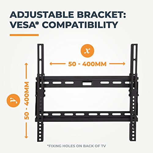 MAHARA Tilting TV Wall Bracket - Wall Mount for TVs 26 – 55 Inches - TV Brackets with VESA Wall Mount Compatibility 50x50mm – 400x400mm - TV Wall