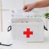 BSTCAR Medicine Storage Box, Plastic Portable Lockable Medicine Box Medicine Container Box Multi-layer First-aid Box White