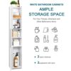 AIIKTOTA Bathroom Storage Cabinet,Floor Standing Display Cabinet,Home Storage Furniture Organizer Unit for Office Living Room Kitchen Entryway,Wh