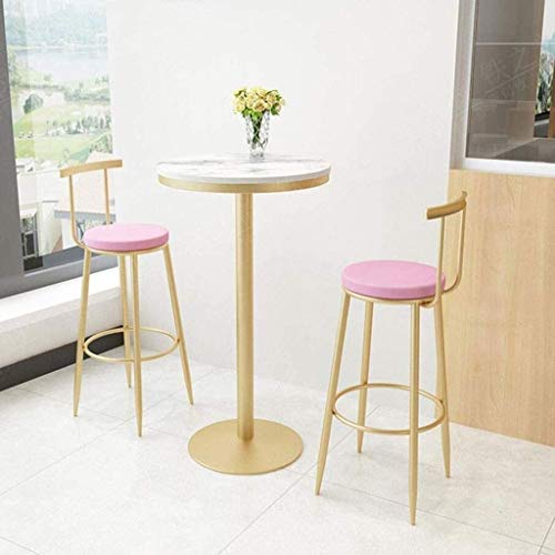SDFGH Bar Stool Chairs High Chair Wrought Iron Bar Chair Gold Stool Dining Chair Nordic Pub Accessories Leisure (Color : D)