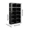 JIUYOTREE 6-Tiers Portable Bookshelf with Fabric Cloth at Back, 10 Cube Closet Storage Organiser Bookcase, Living Room,Study Room,Bedroom, Black