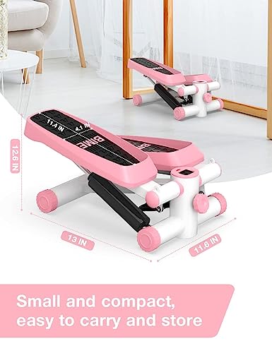 Tohoyard Steppers for Exercise, Mini Stepper with LCD Monitor, Quiet Fitness Stepper with Resistance Bands, Gym Stair Stepper for Home Workout, L