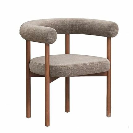 LXXSH Comfortable Wood Dining Chairs Armrest Backrest Chair Upholstered Makeup Kitchen Furniture (Color : D, Size : 55x66.7x71)