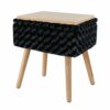 Modern Mink Square Footstool Ottoman,Rectangle Chair with Storage,Rose Pattern Furry Faux Fur Vanity Stool Chair with Metal Legs,Comfy Entryway O