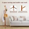 Wooden Tree Coat Rack Stand, 3 Adjustable Sizes 8 Hooks - Corner Coat Racks Free Standing for Office Entryway Bedroom Hall Tree Coat Hanger for H