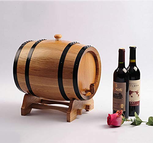 PIBM Stylish Simplicity Wine Shelf Bileless Oak Casks 5 Liters of Baked Oak Barrels from Vats, Wood Color , b