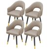 Kitchen Dining Room Furniture Chairs Dining Chairs Set Of 4,Water Proof Leather Kitchen Chairs with Carbon Steel Legs,Modern High Back Padded Sof