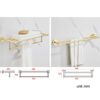 HIGOH Towel Racks, Bathroom Towel Rack Wall Mounted Towel Holder,Brushed Light Bath Towel Rack,All Copper Towel Bar Rail/Double Rod/a