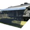 Tentproinc RV Awning Sun Shade Screen 7' X 12' 3'' ( American Flag ) Gray Mesh Sunshade Camper Trailer Awning Shade Screen UV Blocker Completed K