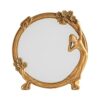 SDFGH Makeup Retro Style European Resin Carved Ornaments Round Antique for Tabletop Bedroom Home Decor
