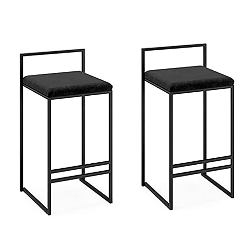 RTYHN 2 PCS Velvet Bar Stools Modern Chairs Breakfast Kitchen Counter Chairs Upholstered 26 inch Seat Height load capacity 150kg/330lbs for bar l