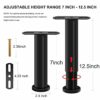 4Pcs Bed Support Legs, Adjustable Height Metal Bed Frame Support Legs, Bed Frame Center Support Bed Legs, Bed Frame Replacement Legs for King/Que