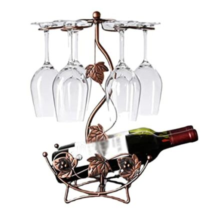 N/A Maple Leaf Wine Rack Wine Holder Stand Hanging Drinking Stemware Rack Shelf Wine BottleCup Display Holder Home