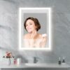 LUVODI Bathroom Mirror Cabinet with Lights: 500x700mm Illuminated LED Mirror Medicine Cabinet with Front + Inside Light Defogger, 3 Dimmable Colo