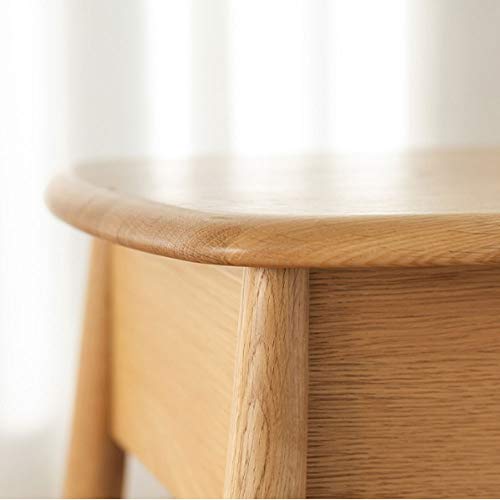 LUKEO Fashion Nightstands White Oak Bedside Table Northern European Solid Wood Small Sized Cabinet Minimalist