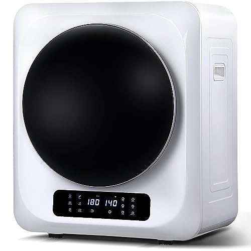 HTONVK Tumble Dryer for Clothes, 8.8 lbs Capacity Wall-Mounted Compact Laundry Dryer with LCD Display and Stainless Steel Drum, Electric Dryer Ma