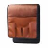 Jiakalamo 5 Pockets Sofa Side Couch Remote Control Holder- Chair Armrest Caddy Organizer PU Leather for Space Saving Organizer(Dark Brown)