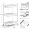 SOLEJAZZ 3-Tier Storage Trolley Cart Slide-out Rolling Utility Cart Mobile Storage Shelving Organizer for Kitchen, Bathroom, Laundry Room, Bedroo