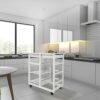 FGHOEV 4 Tier Storage Trolley Cart Kitchen Organizer Bathroom Movable Storage Shelf Wheels Household Stand Holder Furniture